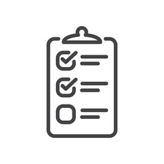 vector illustration of checklist sign icon, checklist sign line flat design.