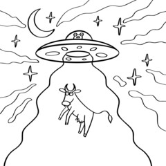 Hand drawn ufo. Vector illustration EPS10 © cas.tula