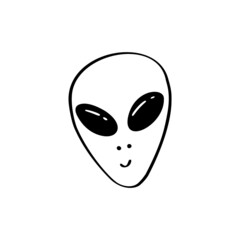 Hand drawn alien. Vector illustration EPS10