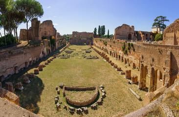  Roman ruins in Rome, Forum - a huge panorama with all sights
