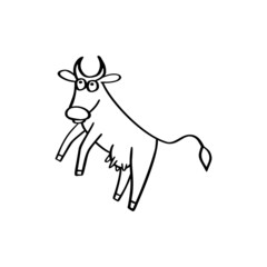 Hand drawn cow. Vector illustration EPS10