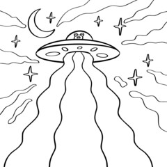 Hand drawn ufo. Vector illustration EPS10 © cas.tula