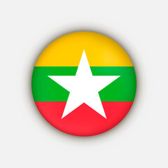 Country Myanmar. Myanmar flag. Vector illustration.