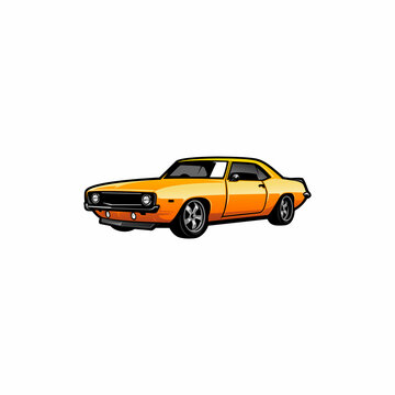 American Muscle Car Illustration Vector