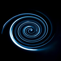 abstract blue spiral on black background