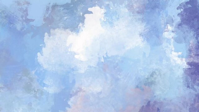 Abstract Painting Background Loop Animation. Blue colored texture motions and brush strokes.
