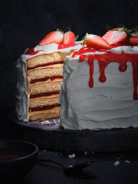 big strawberry cake