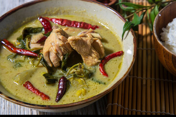 Green curry with chicken.