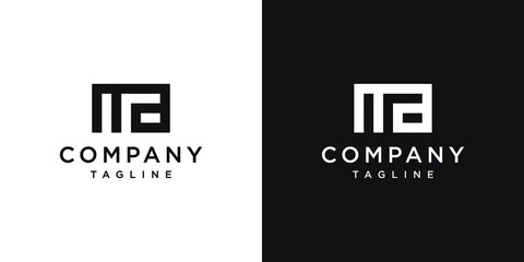 Creative Letter MA Monogram Logo Design Icon Template White and Black Background