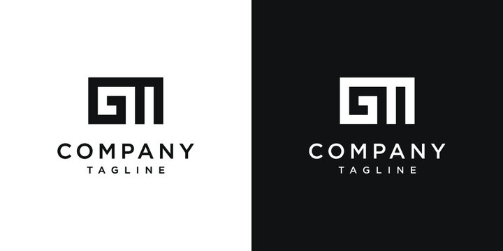 Creative Letter GM Monogram Logo Design Icon Template White and Black Background
