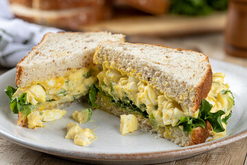 Egg salad sandwich on a plate