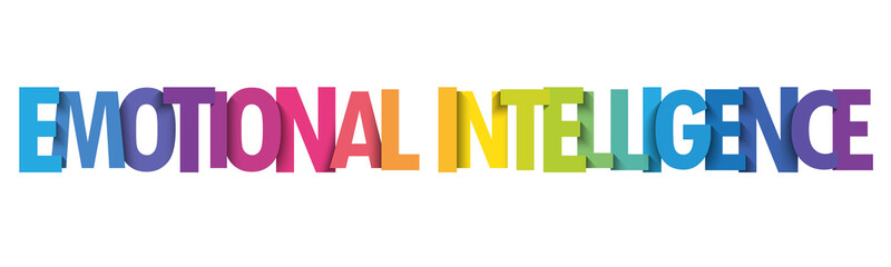 EMOTIONAL INTELLIGENCE colorful vector typography banner