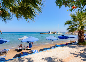 Obraz na płótnie Canvas Faliraki beach on Rhodes island, Greece