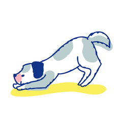 プレイバウのポーズをする犬