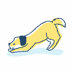 プレイバウのポーズをする犬