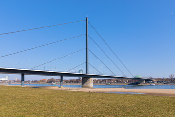 Theodor-Heuss-Brücke bridge crossing River Rhine at Dusseldorf