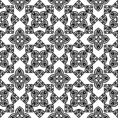 Fototapeta premium Abstract arabesque seamless pattern. Linear floral geometric line ornament. Artistic backdrop in arab asian decorative style