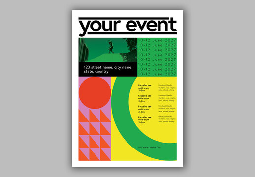 Bold Geometric Event Poster Layout