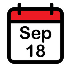 Calendar icon with eighteenth September