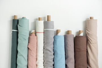 Different colors fabric linen rolls
