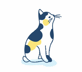 横を向いて座っている猫