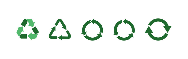 Recycle and ecology symbol flat illustration.