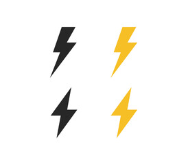Lightning and voltage flat illustration.
