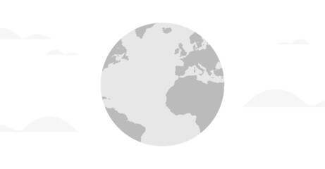 World map and earth planet concept flat illustration.