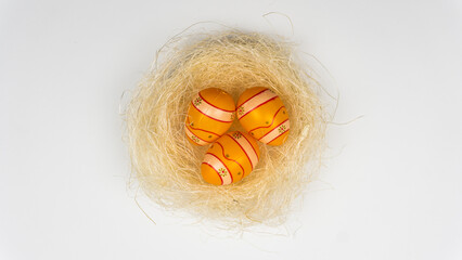 Colorful Easter eggs and a festive mood for everyone. Symbol of Easter.