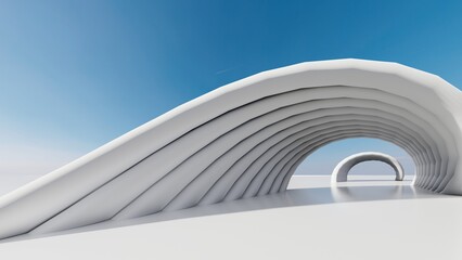 Fototapeta premium Abstract architecture background arched interior 3d render