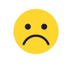 Fototapeta premium Simple expressions and yellow cartoon smile flat illustration. 