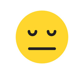 Simple expressions and yellow cartoon smile flat illustration.	
