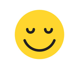 Simple expressions and yellow cartoon smile flat illustration.	
