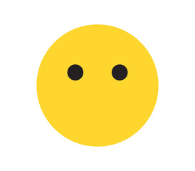 Simple expressions and yellow cartoon smile flat illustration.	
