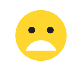 Simple expressions and yellow cartoon smile flat illustration.	
