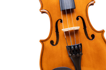 vintage violin isolated on white background, with clipping path.