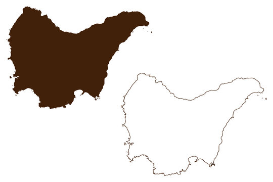 Othonoi island (Hellenic Republic, Greece, Greek island) map vector illustration, scribble sketch Othoni or Calypso map
