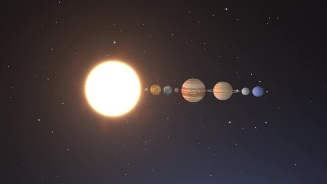 Deep space, solar system animation 4k