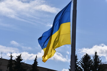 Ukraine, Lutsk, Volyn, flag, symbol, mast, state colors,