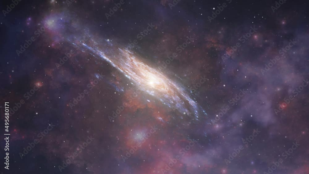 Wall mural deep space, galaxy and nebula clouds in the universe 4k