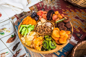 Traditional bazaar in Ankara, grocery store in old town of Ankara, dry fruits and nuts shop, Turkey
