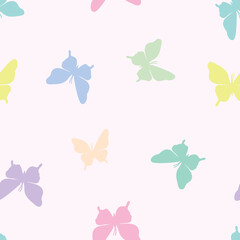 Fototapeta na wymiar Vector butterfly seamless repeat pattern design background