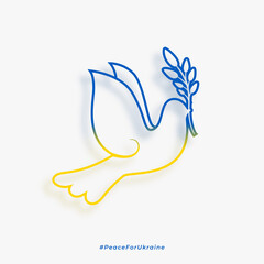 Fototapeta na wymiar dove peace bird in ukraine flag colors concept