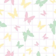 Vector butterfly seamless repeat pattern background.