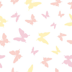 Fototapeta na wymiar Vector butterfly seamless repeat pattern background.