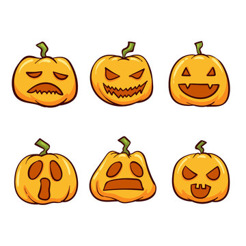 Hand Drawn Halloween Pumkin Collection