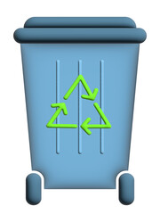 Trash can Waste recycling concept Waste sorting Isolated on white background