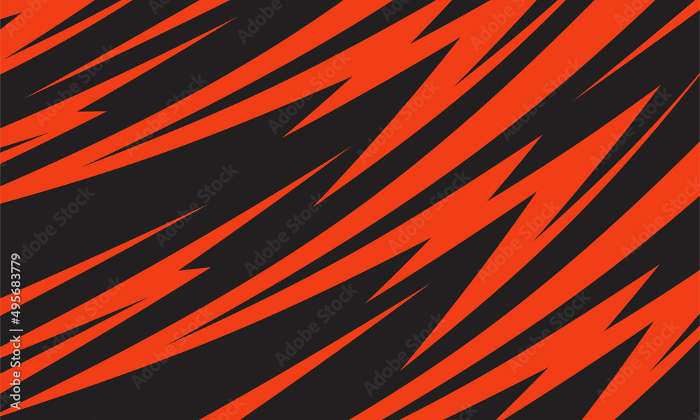 Poster abstract background with red spikes and zigzag line pattern