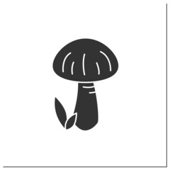 Shiitake mushroom glyph icon. Superfood. Organic healthy energetic food for balanced nutrition. Detox and weight loss supplements. Filled flat sign. Isolated silhouette vector illustration