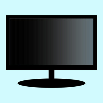 TV black Screen hd, PC monitor - Isolated On light blue Background - Vector Illustration, Graphic Design Editable For Your Design